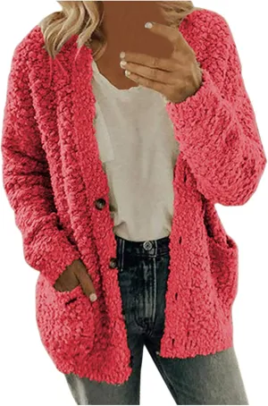 YOMXL Women's Christmas Cardigan Sweaters 2023 Open Front V-Neck Long Sleeve Button Jackets Warm Ugly Christmas Kintwear