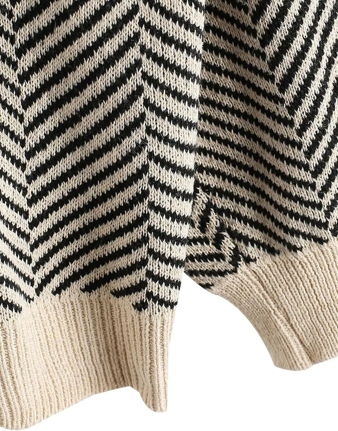 ZAFUL Women's Striped Cardigan Long Sleeve Button Up Open Front Knit Oversized Sweater