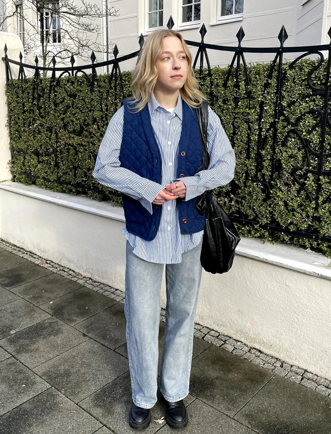 Zeagoo Striped Button Down Shirts for Women Casual Loose Long Sleeve Shirts Business Work Tunic Top