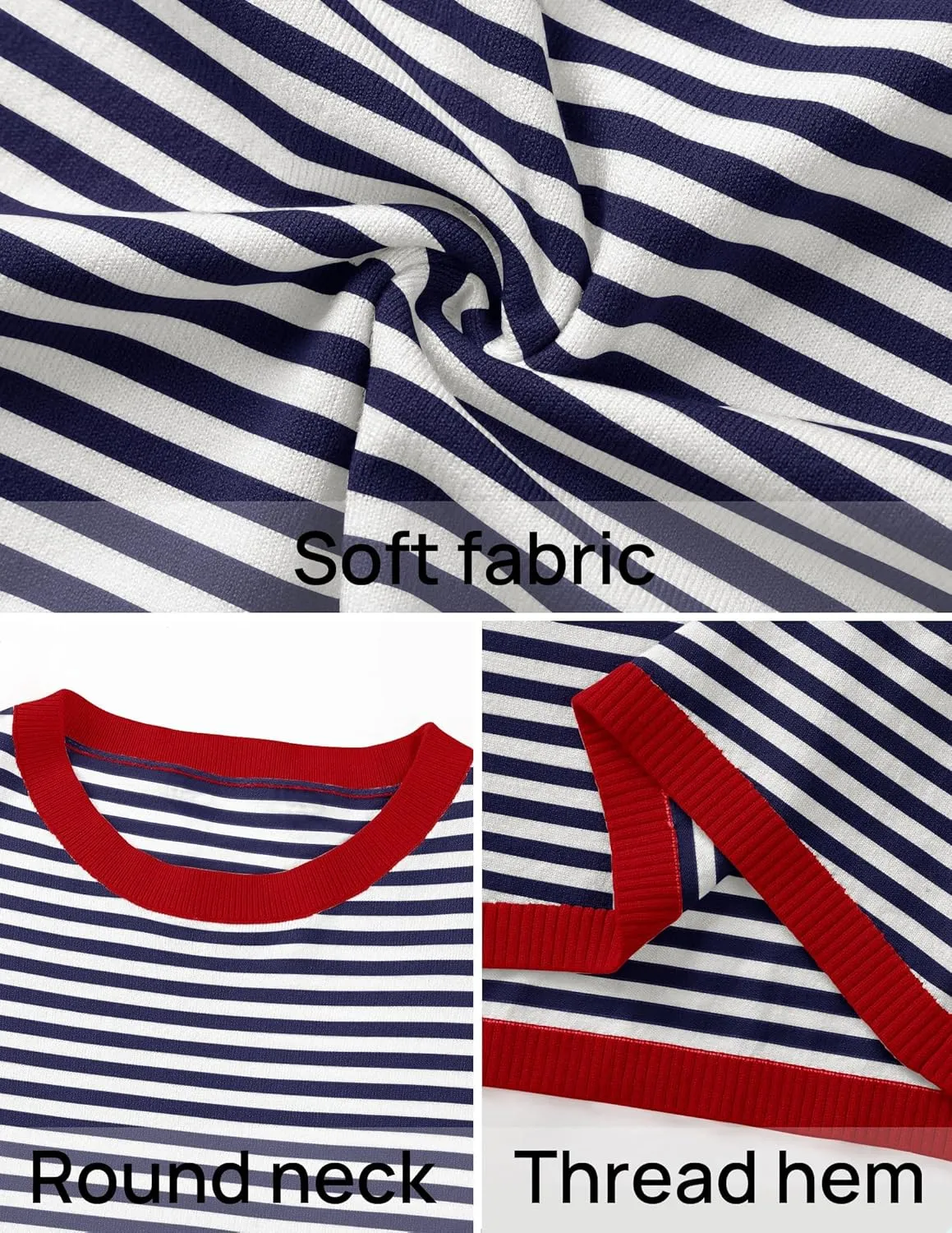 ZESICA Womens Spring Striped Sweaters Long Sleeve Crew Neck Shirts Color Block Lightweight Pullover Tops