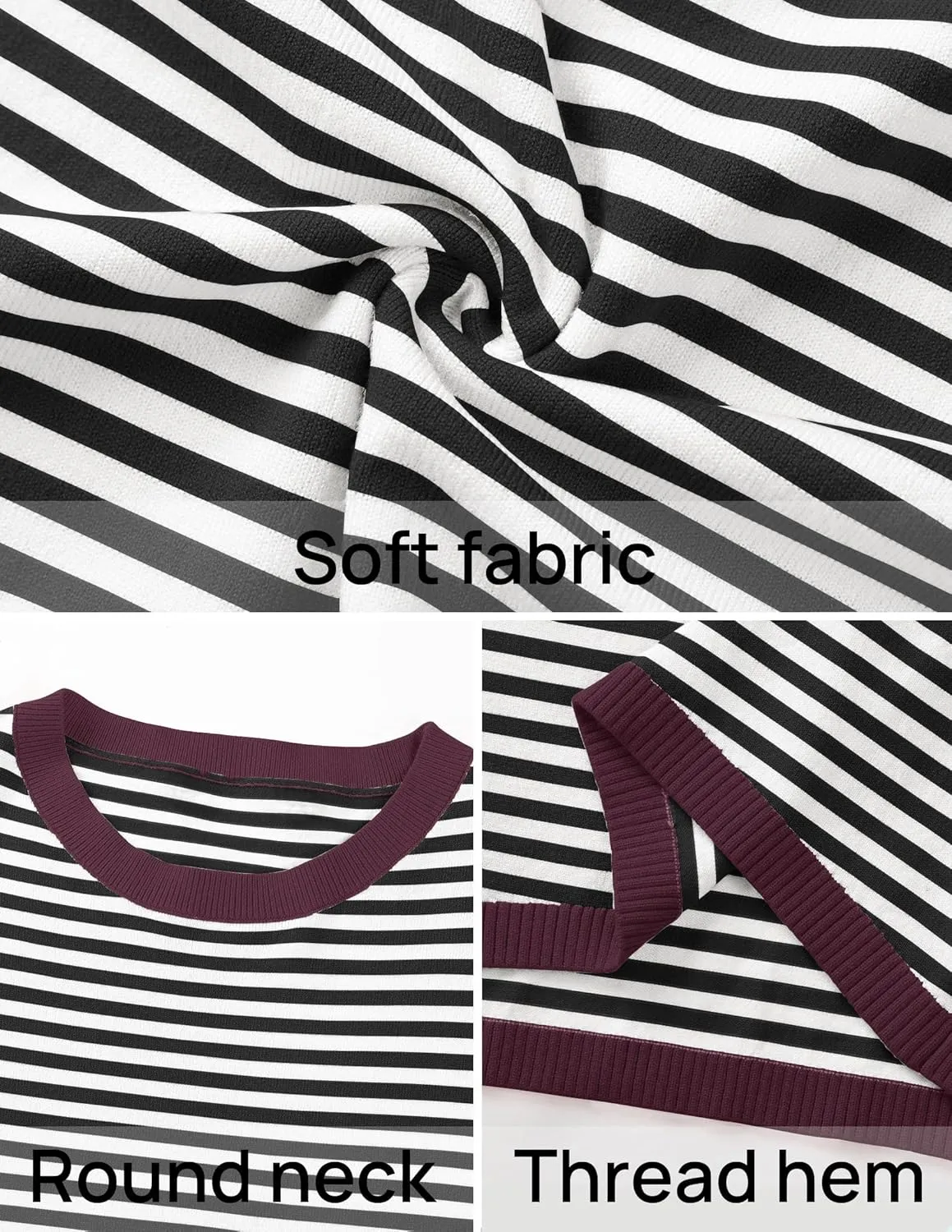 ZESICA Womens Spring Striped Sweaters Long Sleeve Crew Neck Shirts Color Block Lightweight Pullover Tops