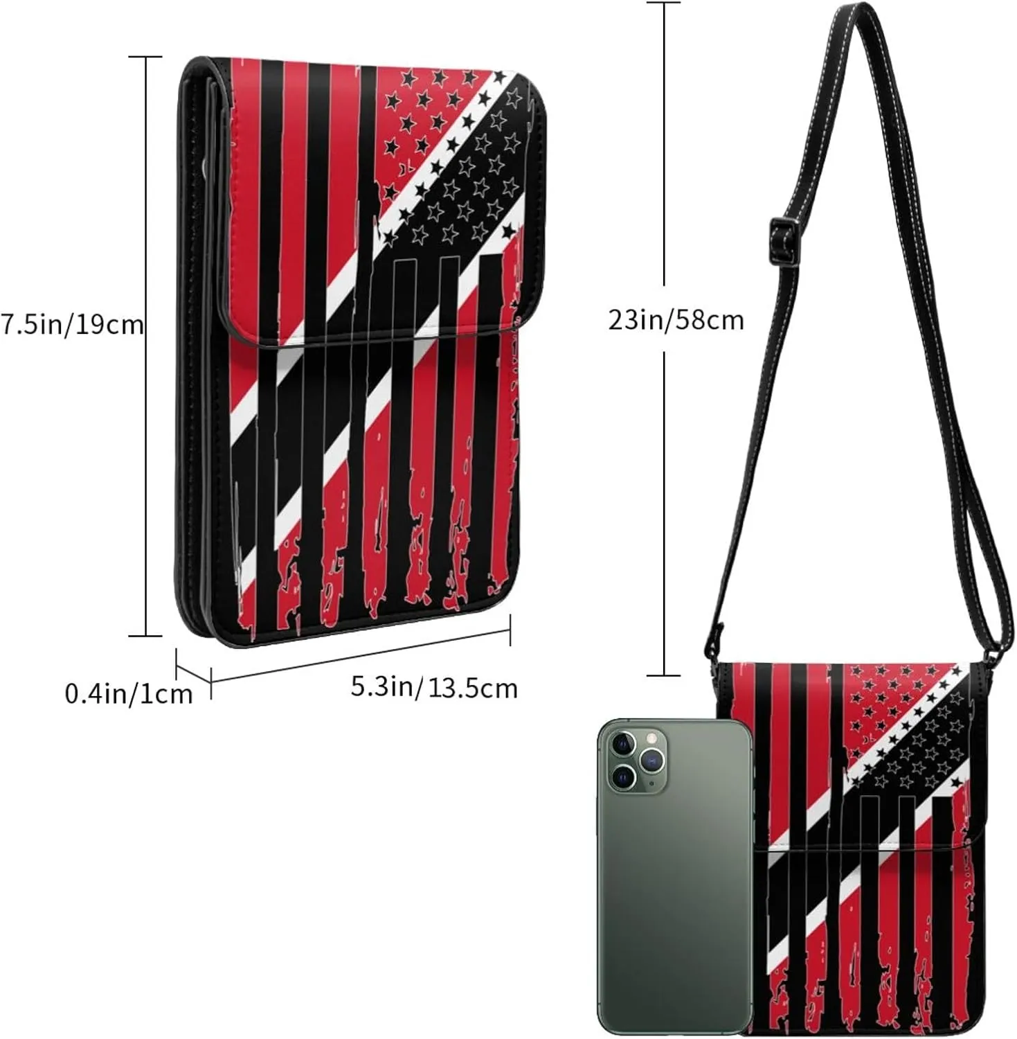 Zimbabwe Zimbabwean America Flag Striped Patterns Small Crossbody Purse Cell Phone Bag for Women