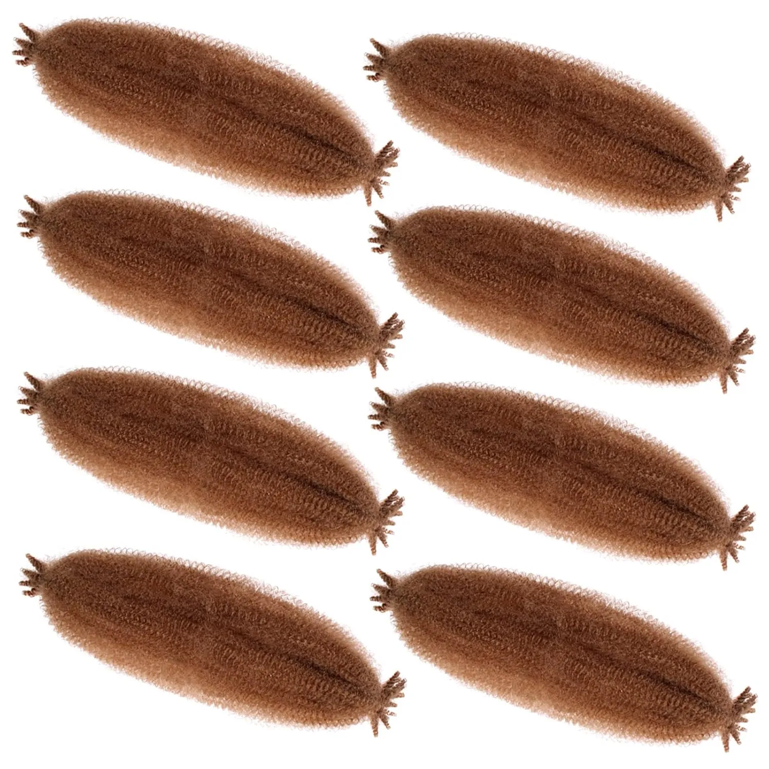 ZRQ 24 Inch Pre-Fluffed Springy Afro Twist Hair For Distressed Butterfly Locs 8 Packs Honey Blond Marley Crochet Braiding Hair Synthetic Hair Extension For Black Women 8 Strands/Pack (27#)